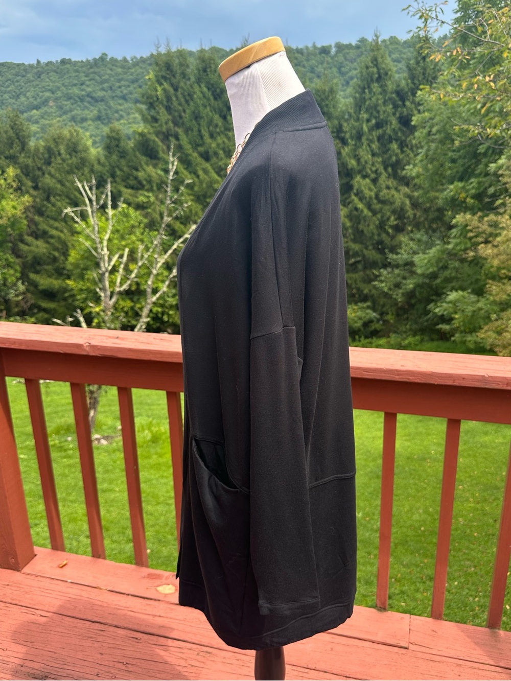 Soma Ultra Soft Weekend Black Open-Front Fleece Cardigan NWT - Picture 4 of 6